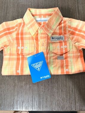 Columbia Kids Orange Plaid Button-Front Shirt